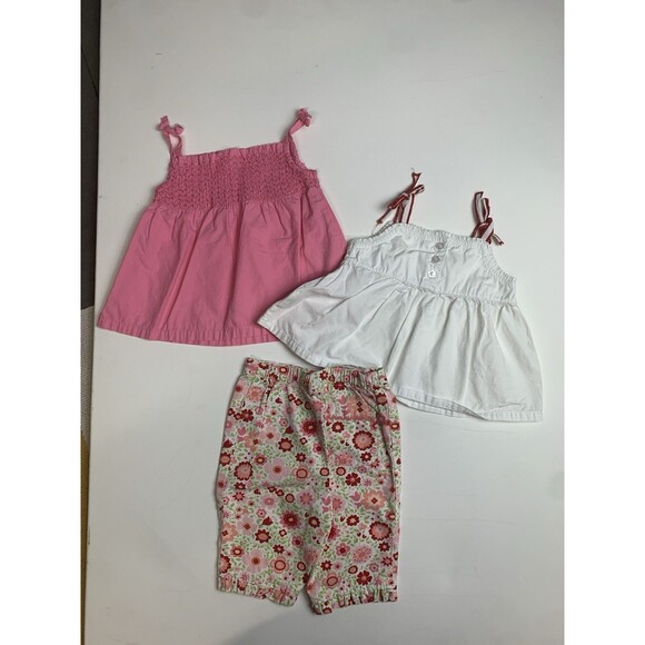 Lot Clothes Girls Summer  18-24 Months Dress  Tops Capri Pink Floral Coastal Gap - Picture 1 of 14